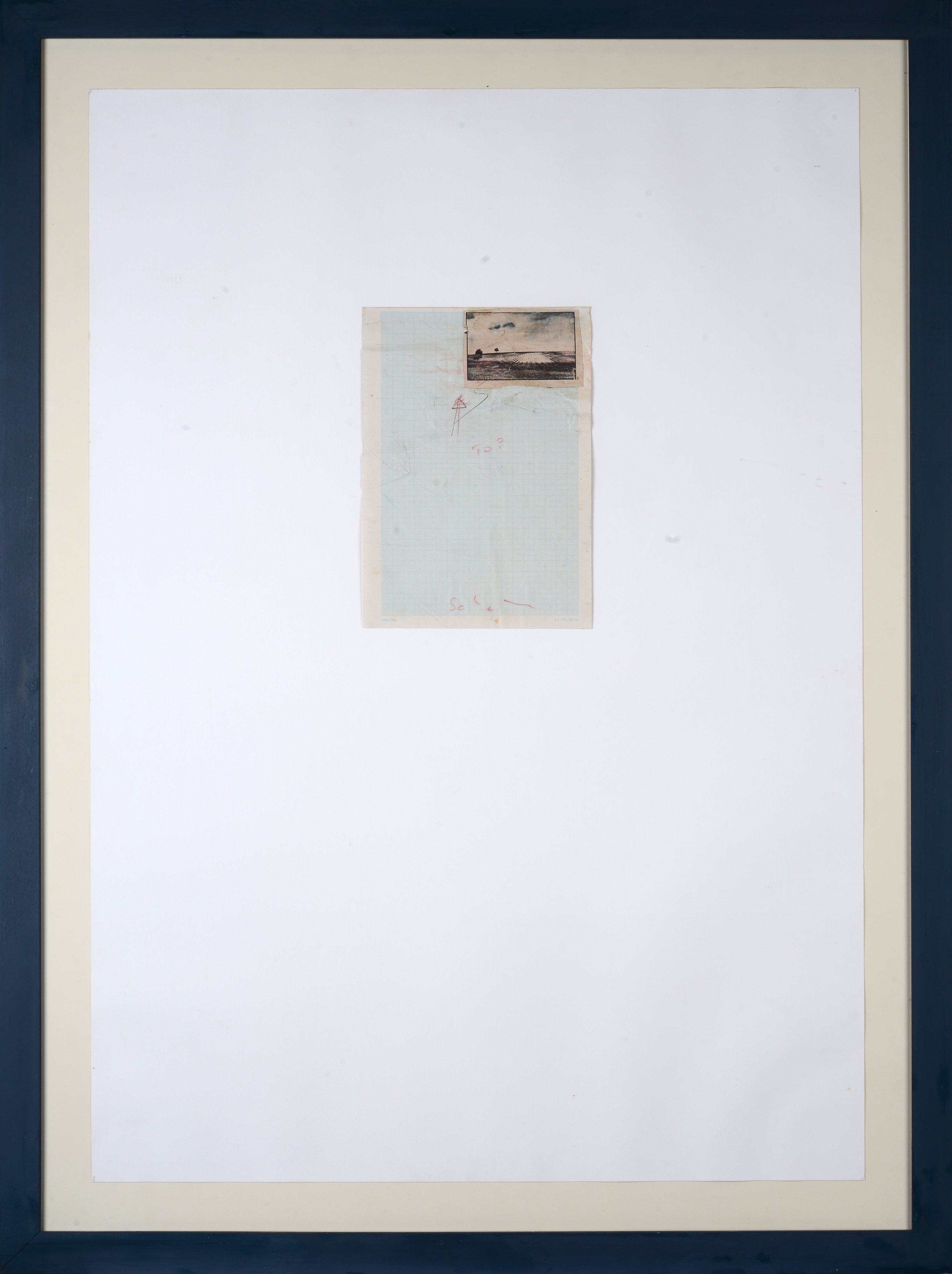 Mario Schifano - Senza titolo, tecnica mista e collage su carta