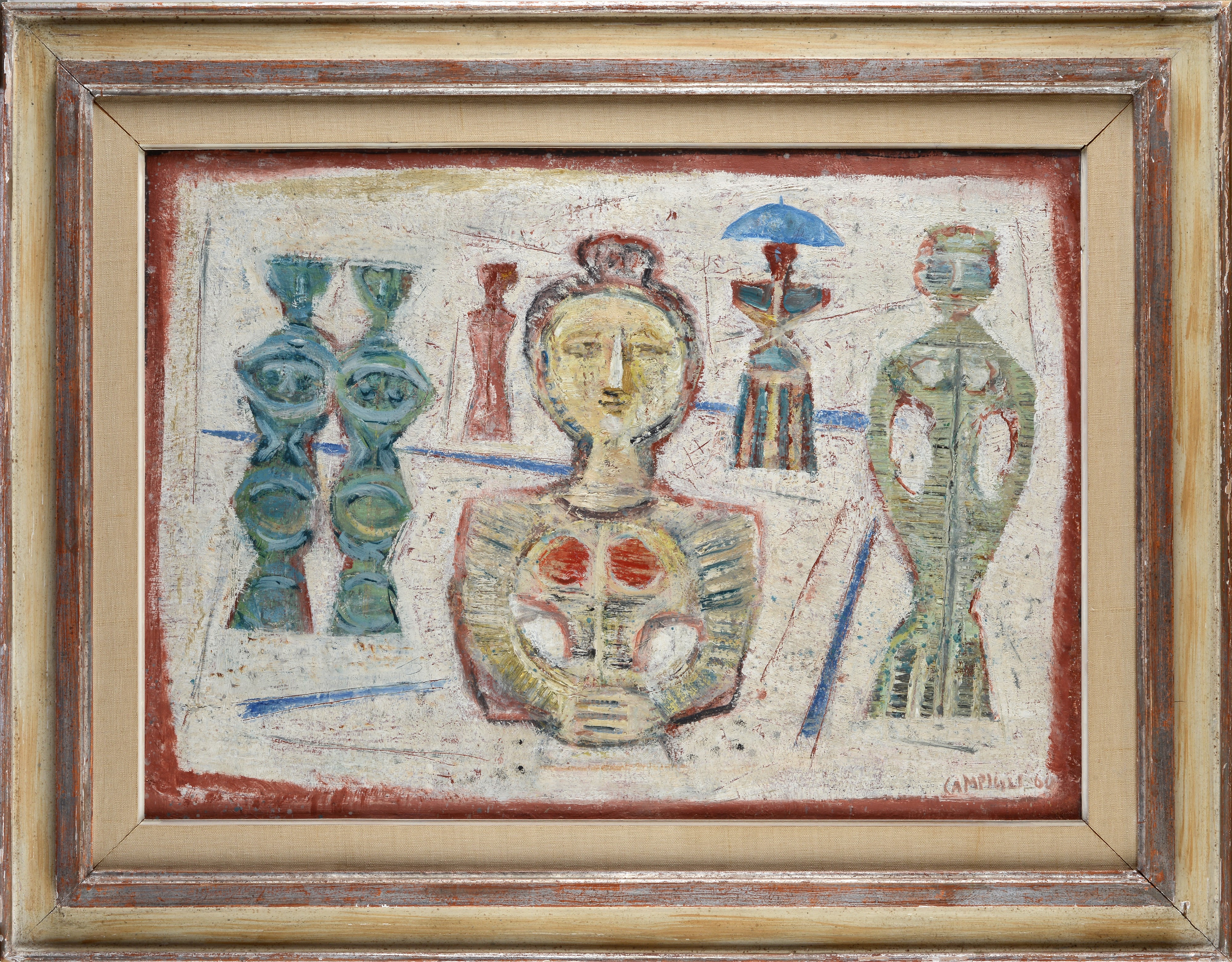 Massimo Campigli - Senza titolo, olio su tela