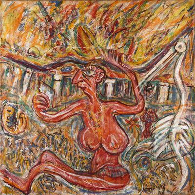 Senza titolo, tecnica mista su carta su tela, 1959-1960
