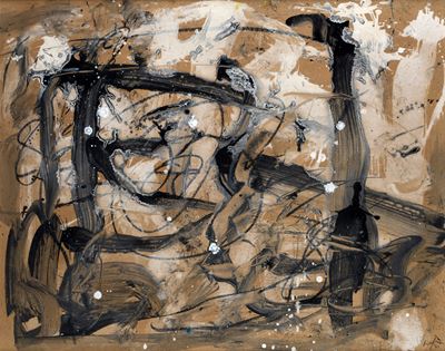 Senza titolo (1971), acrilico e pastello su faesite