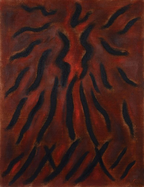 Virgilio Guidi - Cielo antico rosso e nero