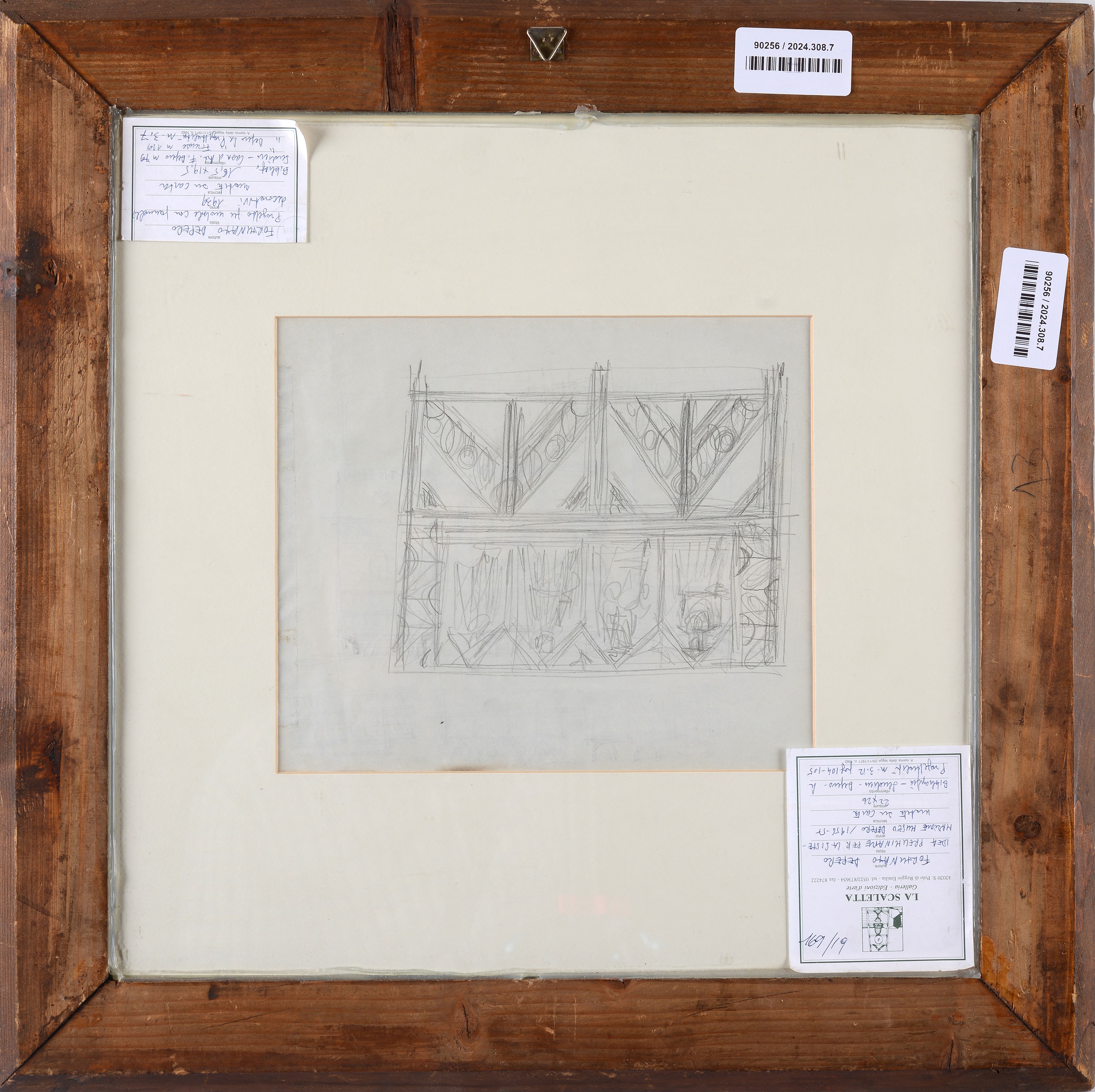 Idea preliminare per la sistemazione Museo Depero, 1956-1957 - Progetto per mobile con pannelli d...