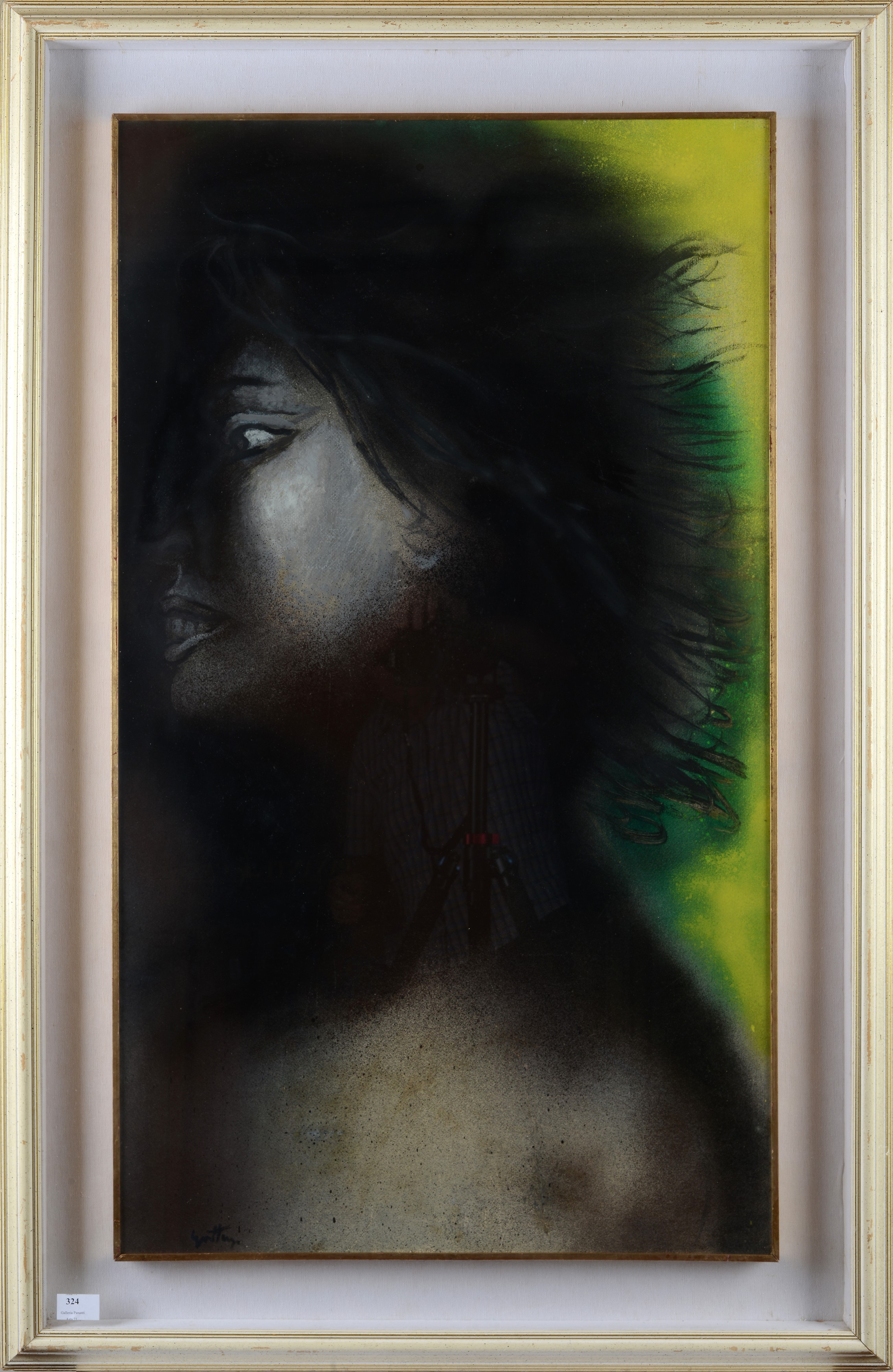 Renato Guttuso - Ritratto di ragazza (1967, olio e nitro ad aerografo su carta intelata)