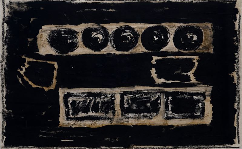 Jannis Kounellis - Senza titolo (1989), inchiostro e tempera su cartone