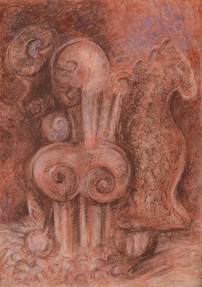 Senza titolo (Acquerello, inchiostro e tempera su cartone)