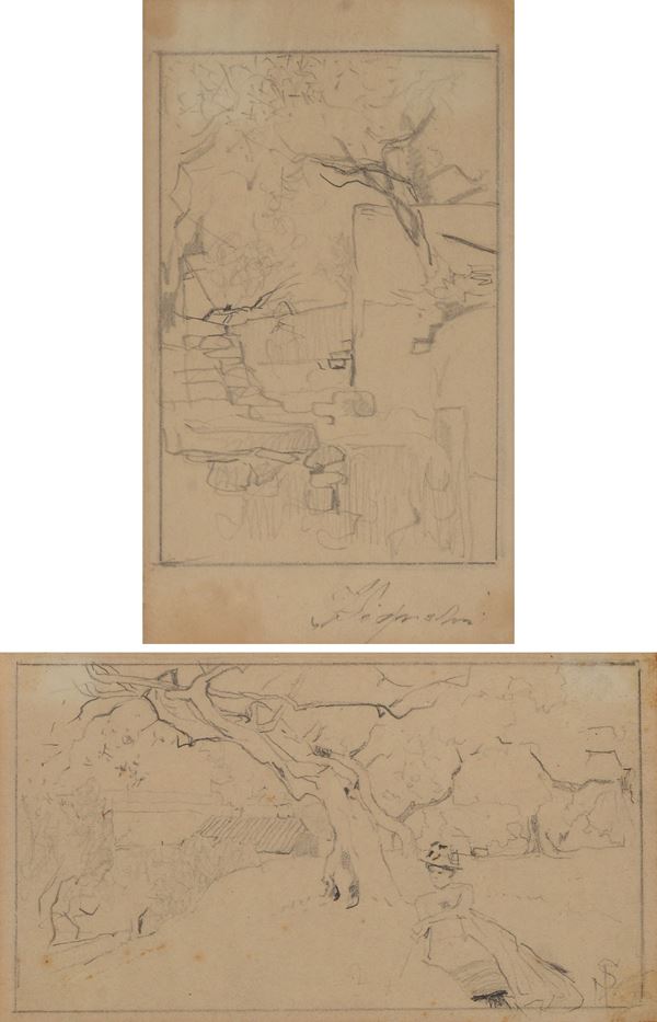 Telemaco Signorini - Pair of drawings