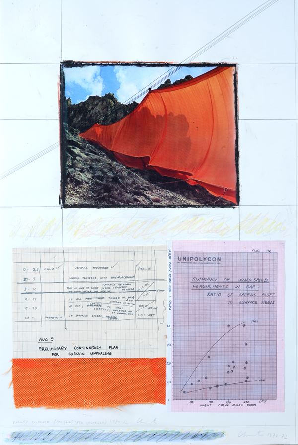 Christo (Javacheff) - Valley Courtain (Project for Colorado)