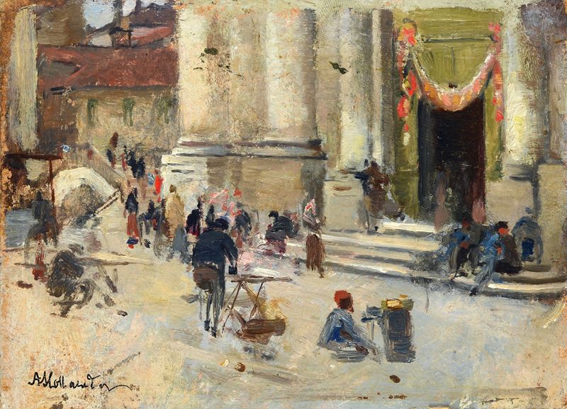 Sul sagrato della chiesa