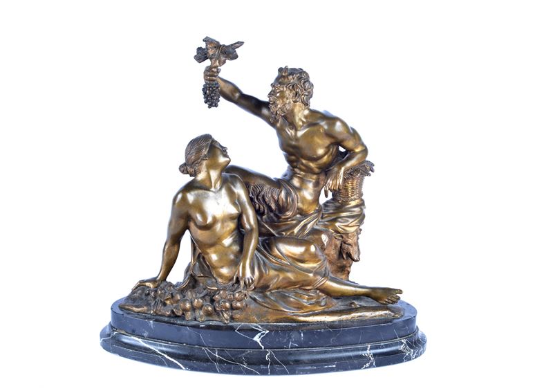 Fauno baccante con ninfa