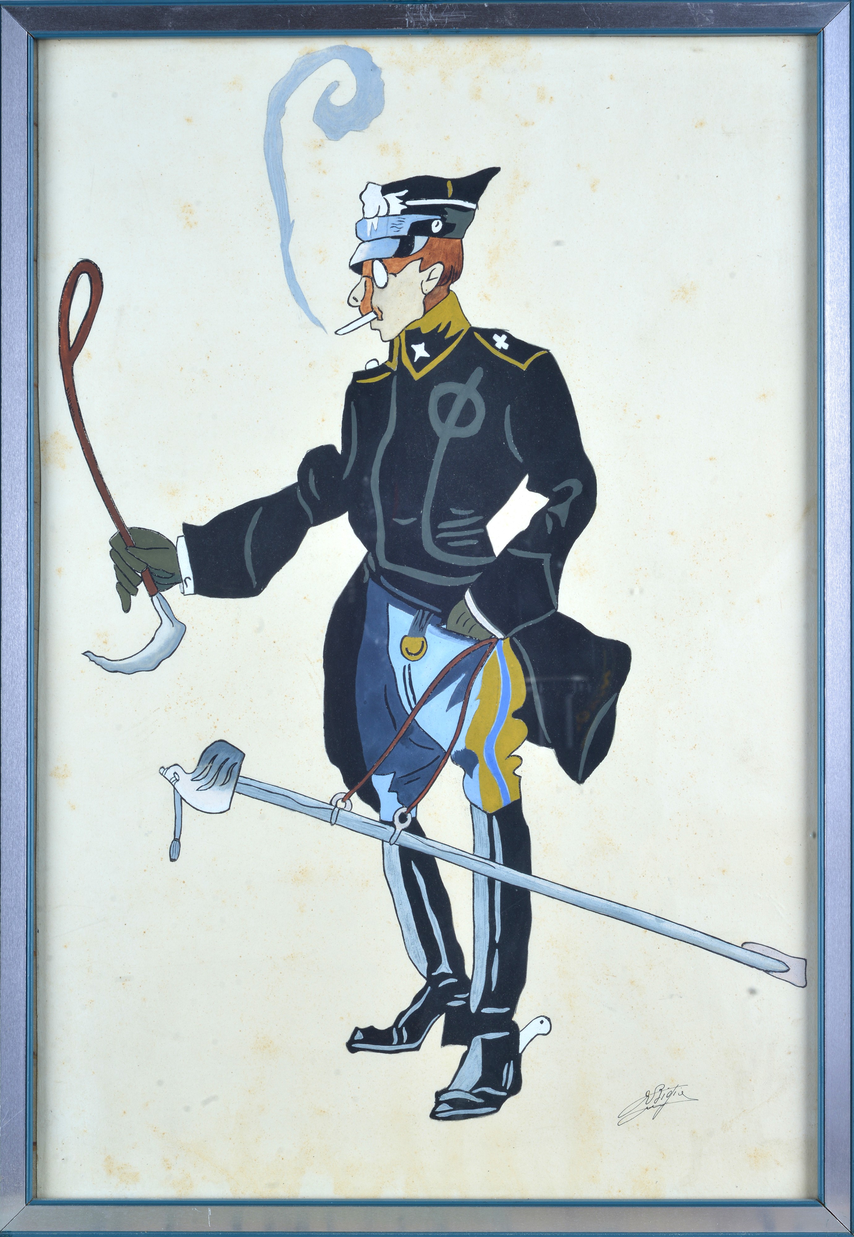 Caricatura cavalleggero di Saluzzo