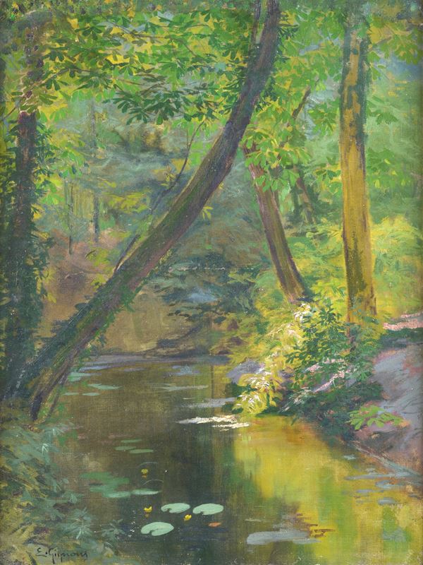 Eugenio Gignous - Ruscello nel bosco