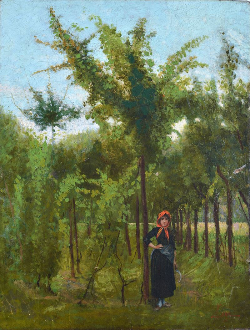 Paesaggio con contadina