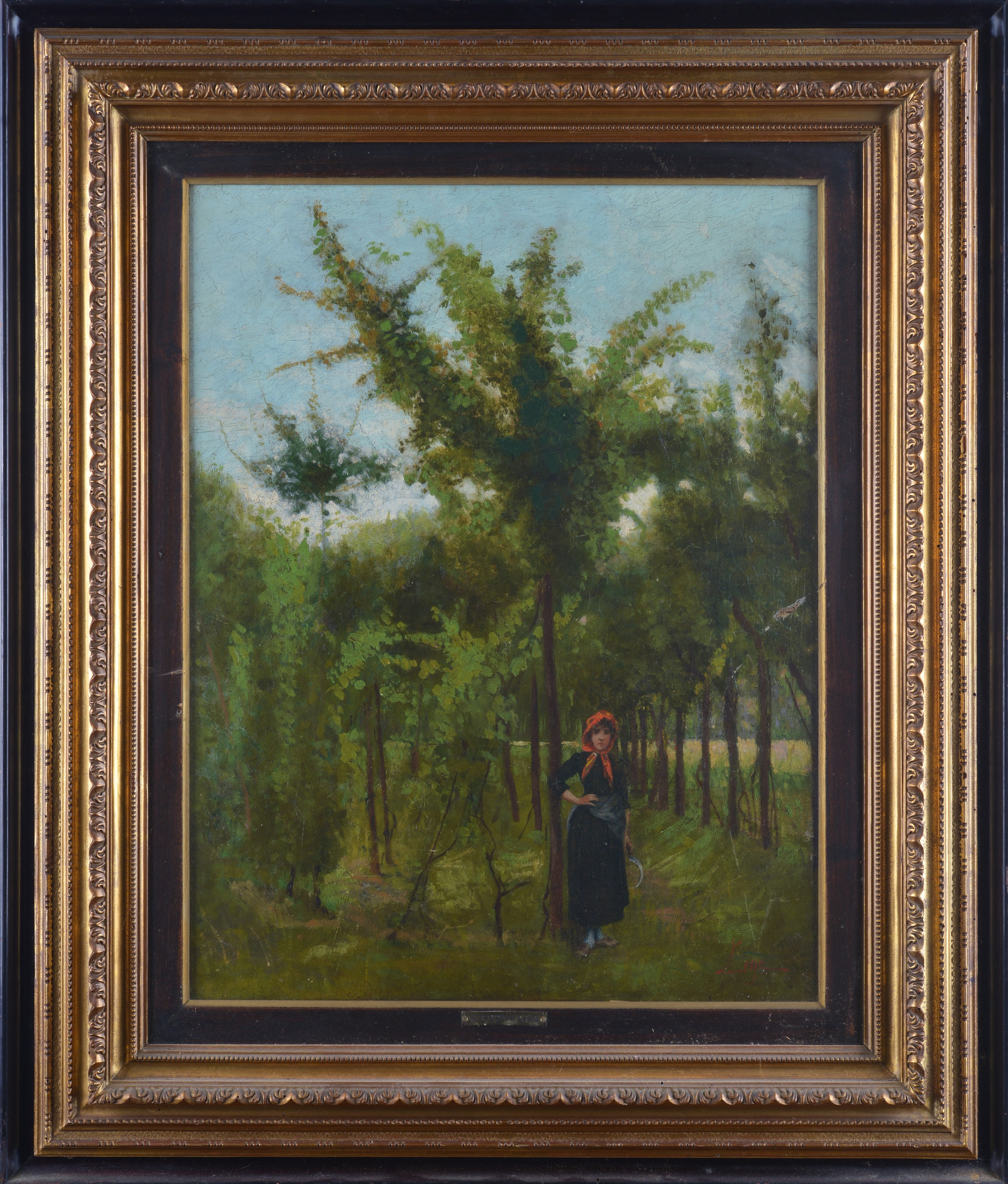 Paesaggio con contadina