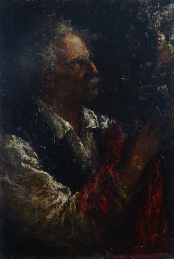Attr. a Antonio Mancini - Ritratto maschile