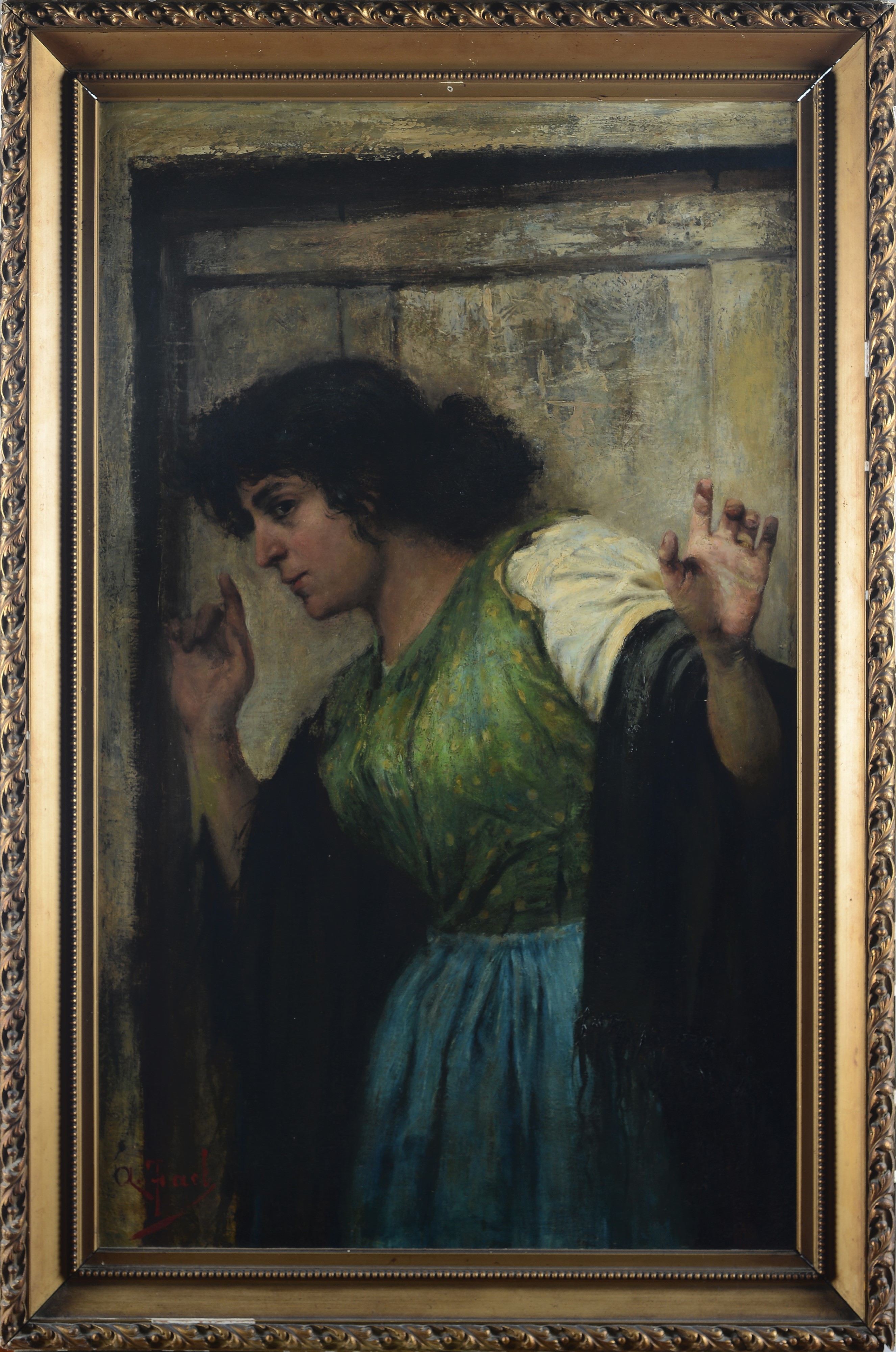 Ritratto di donna con abito verde