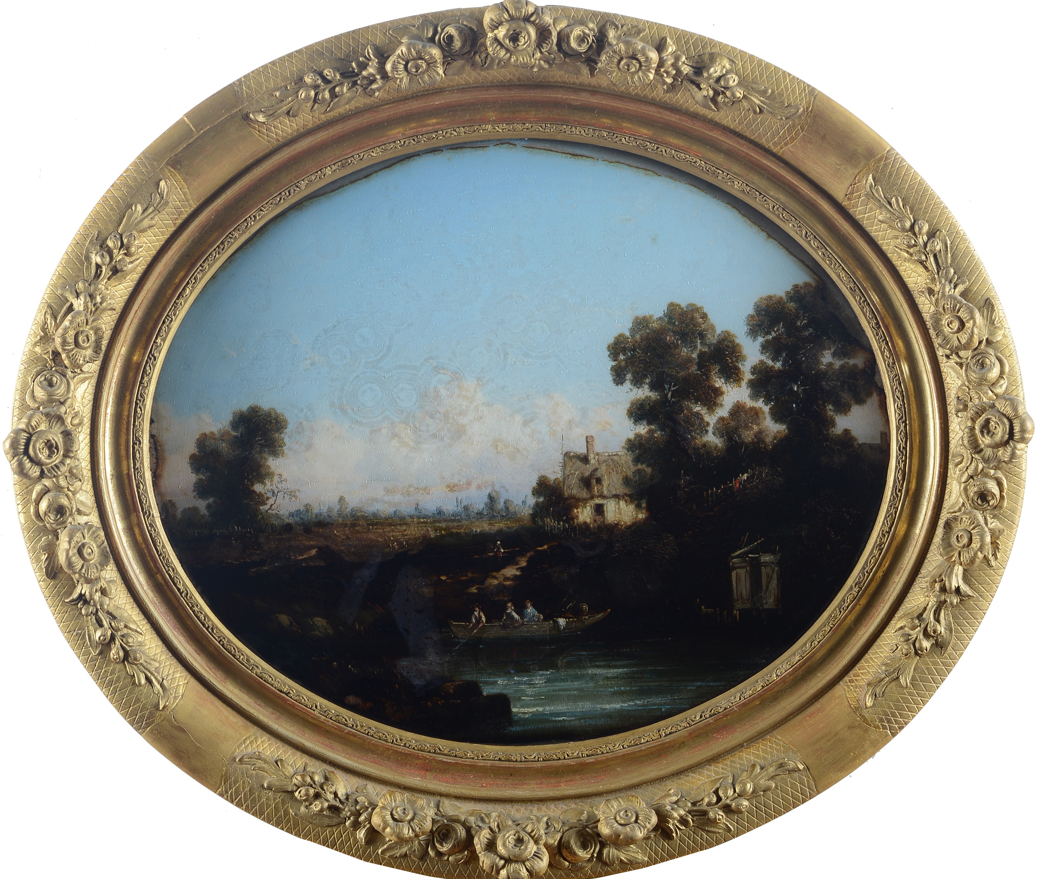 Paesaggio fluviale con figure