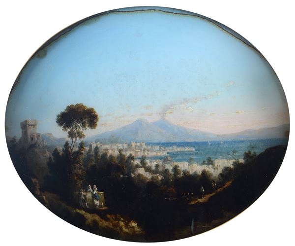 Anonimo, XIX sec. - Paesaggio con Vesuvio sullo sfondo
