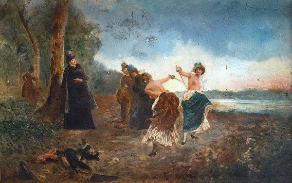 Anonimo, XIX sec. - Duel between women