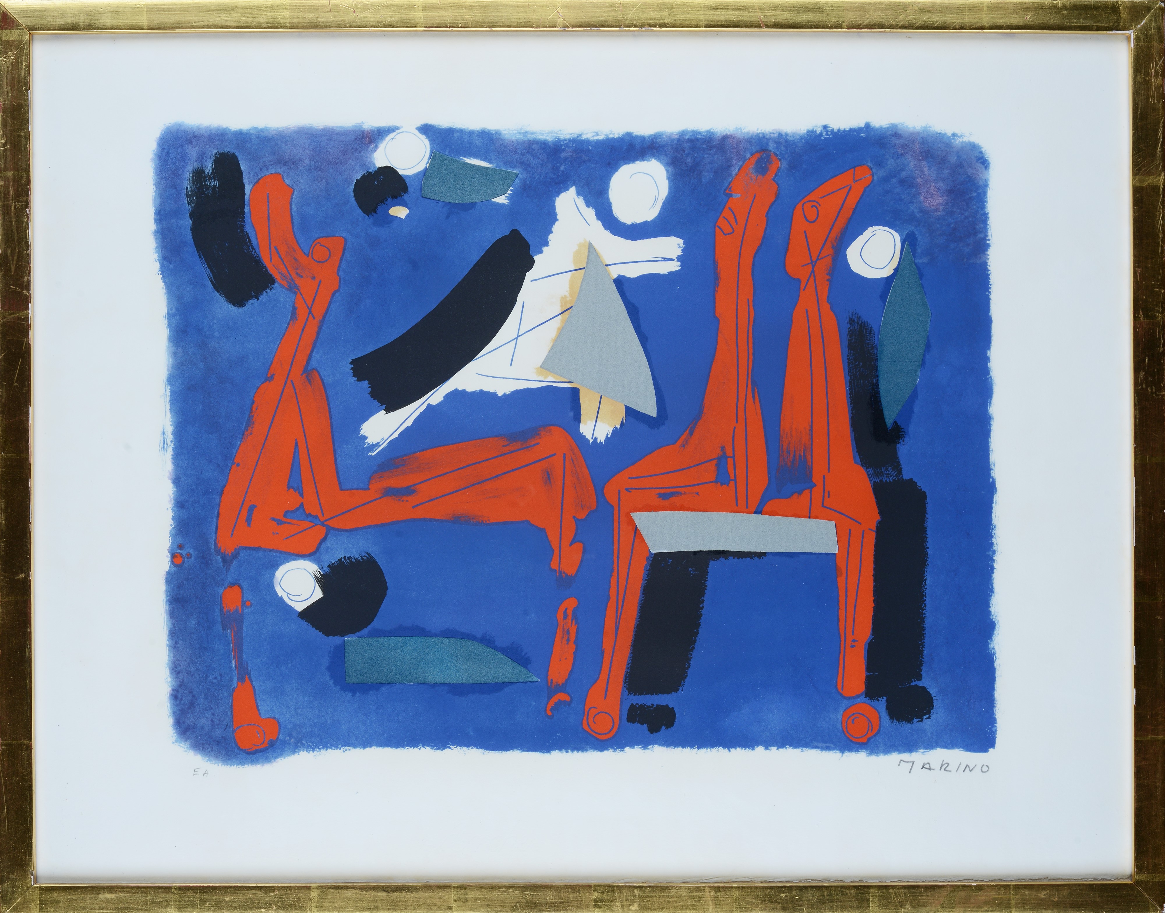 Marino Marini : Chevaux et chevalier II (1972) - Litografia