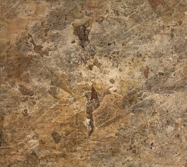 Mimmo Rotella - Roman wall with tire tracks
