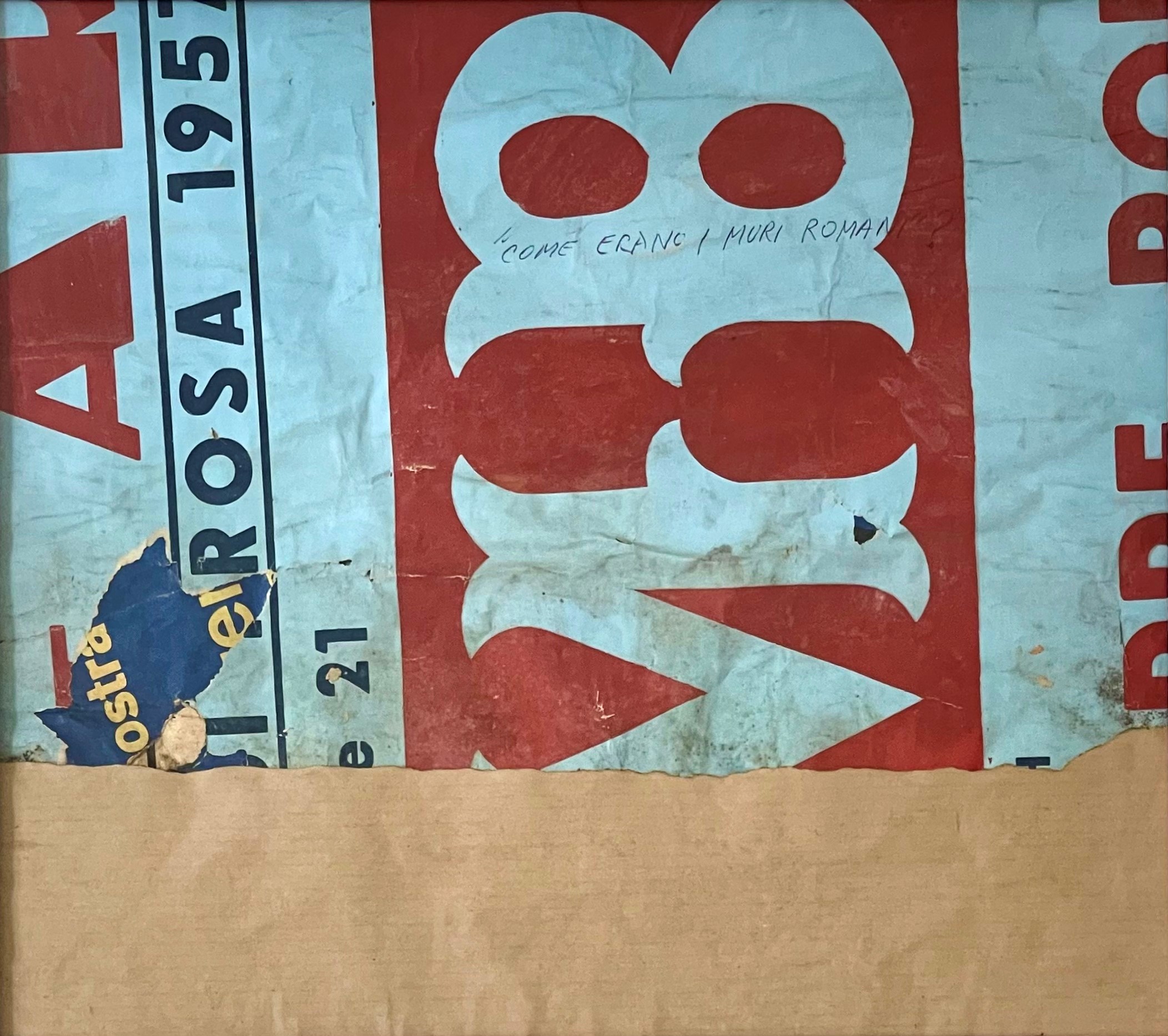 Mimmo Rotella - Muro Romano con Impronte di Pneumatici