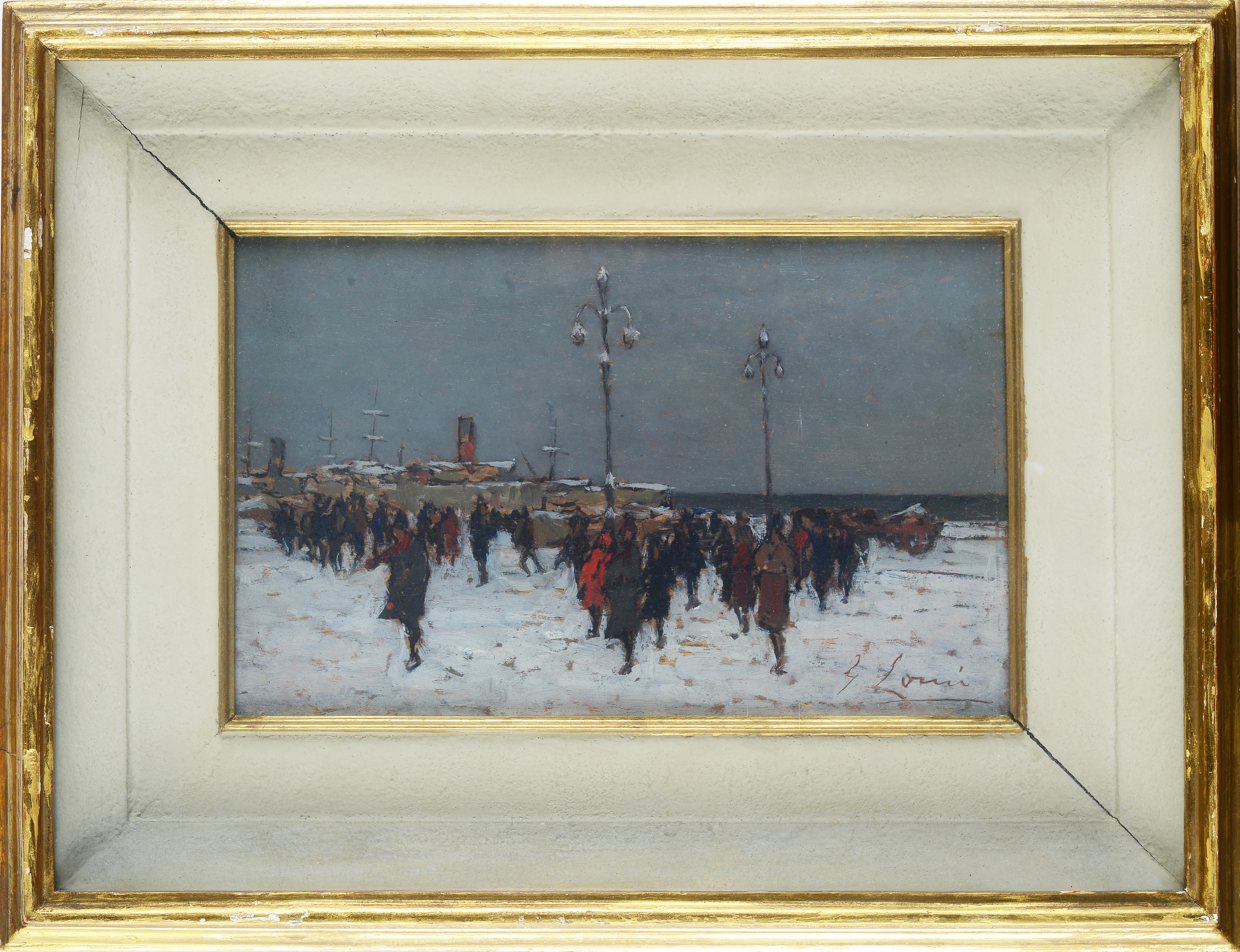 Piazza dell'Unità di Trieste sotto la neve