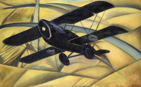 Manlio Guberti - Elfrich - Composizione con aereo