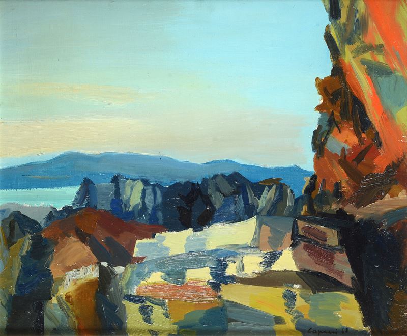 Paesaggio con scogliera