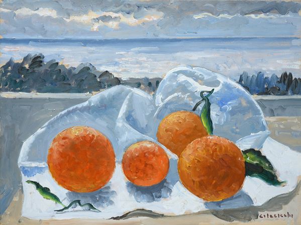 Giovanni Colacicchi - Still life with oranges