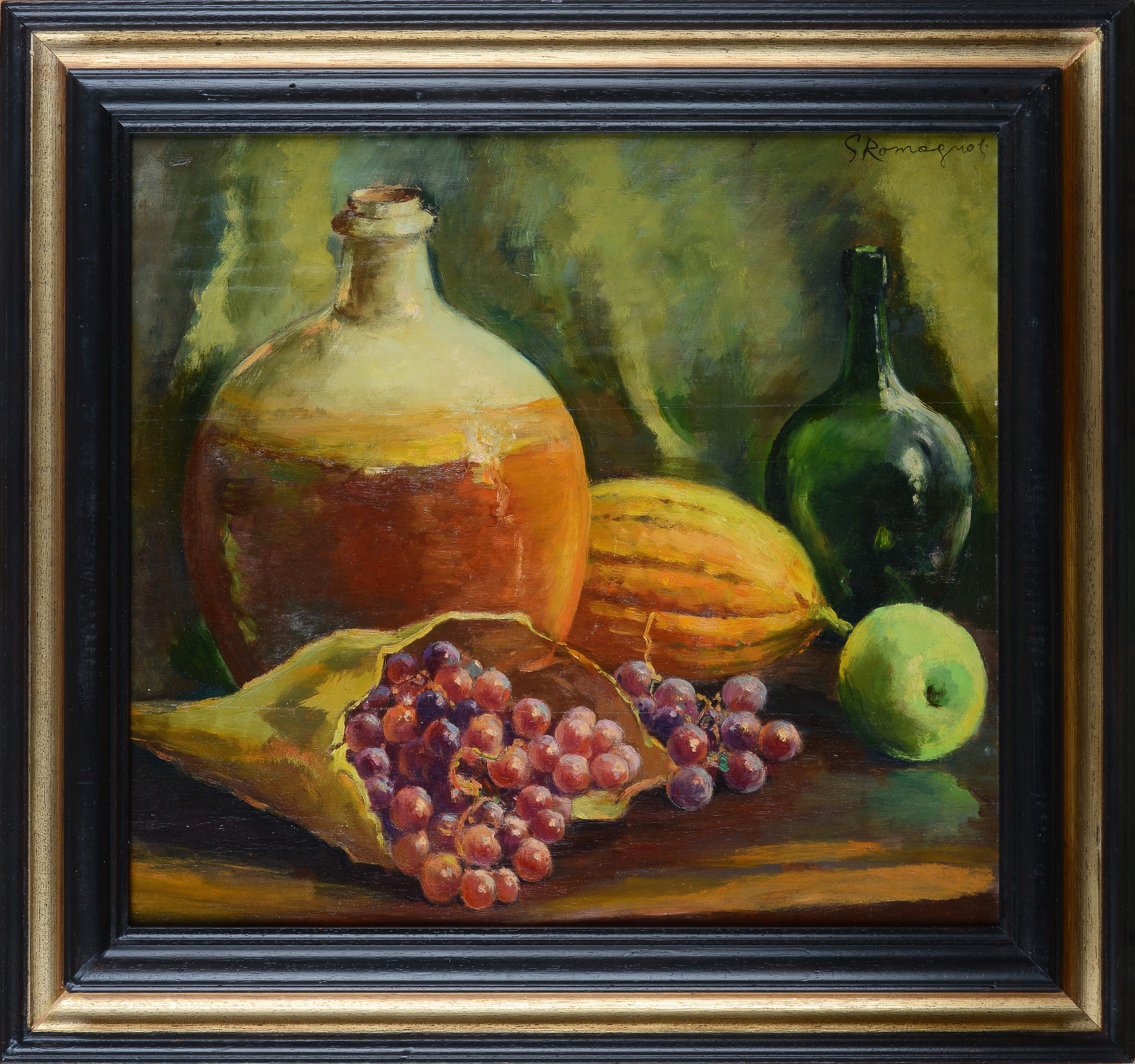 Natura morta con frutta e anfore