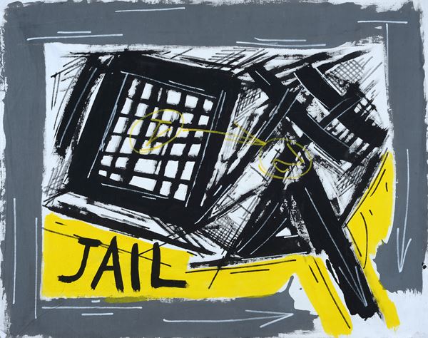 Alberto Gallingani : Jail  (2017)  - Mixed media on canvas - Auction MODERN AND CONTEMPORARY ART - Galleria Pananti Casa d'Aste