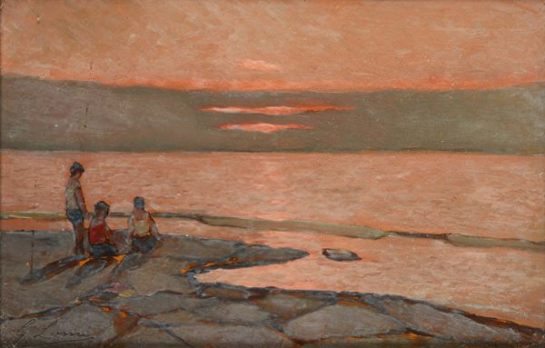 Giovanni Lomi - Marina al tramonto