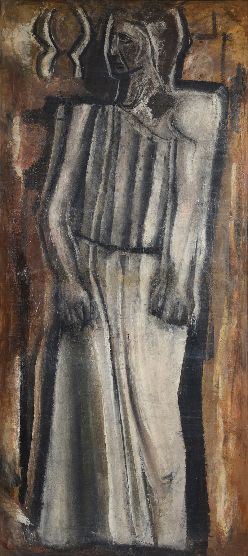 Cartone per la figura dell'Italia dell'affresco Venezia, L'Italia e gli Studi, nell'Aula magna de...