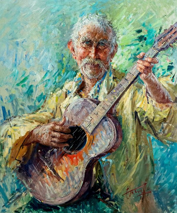 Clemente Tafuri - Vecchio con chitarra