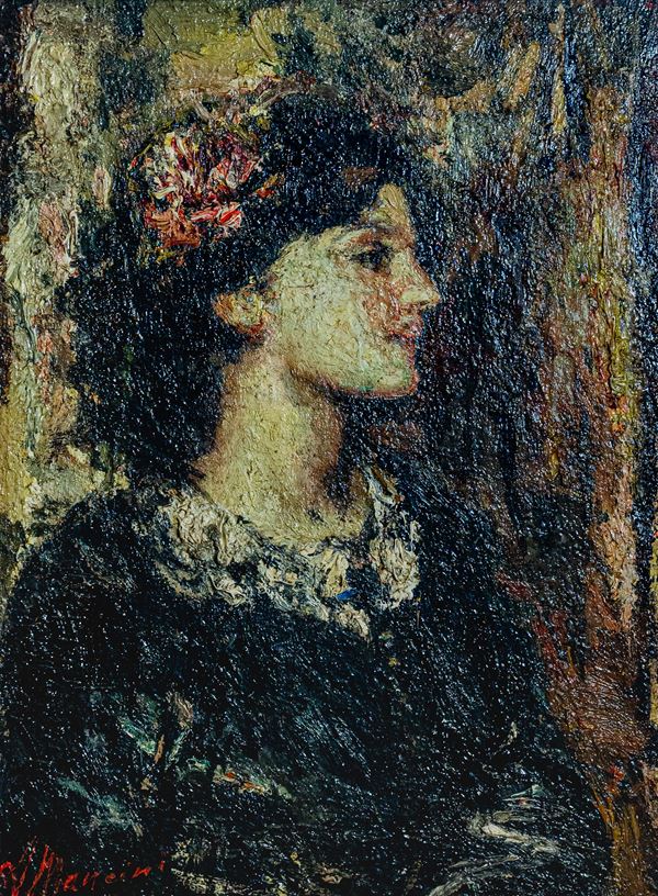 Antonio Mancini - Ritratto di ragazza