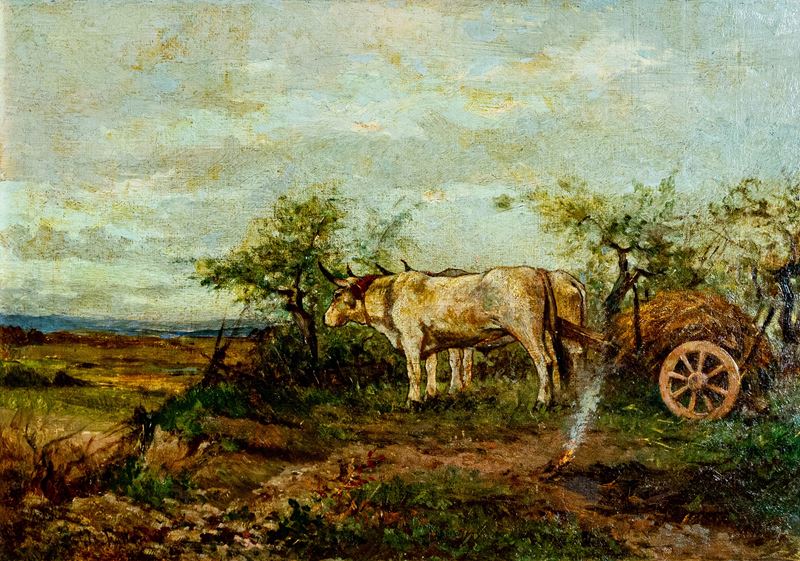 Paesaggio con buoi