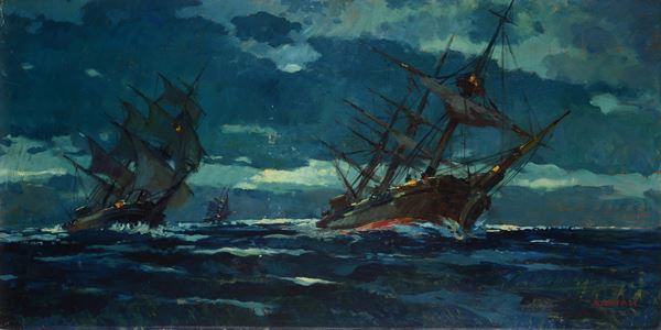 Renato Natali - Marina (tre velieri)