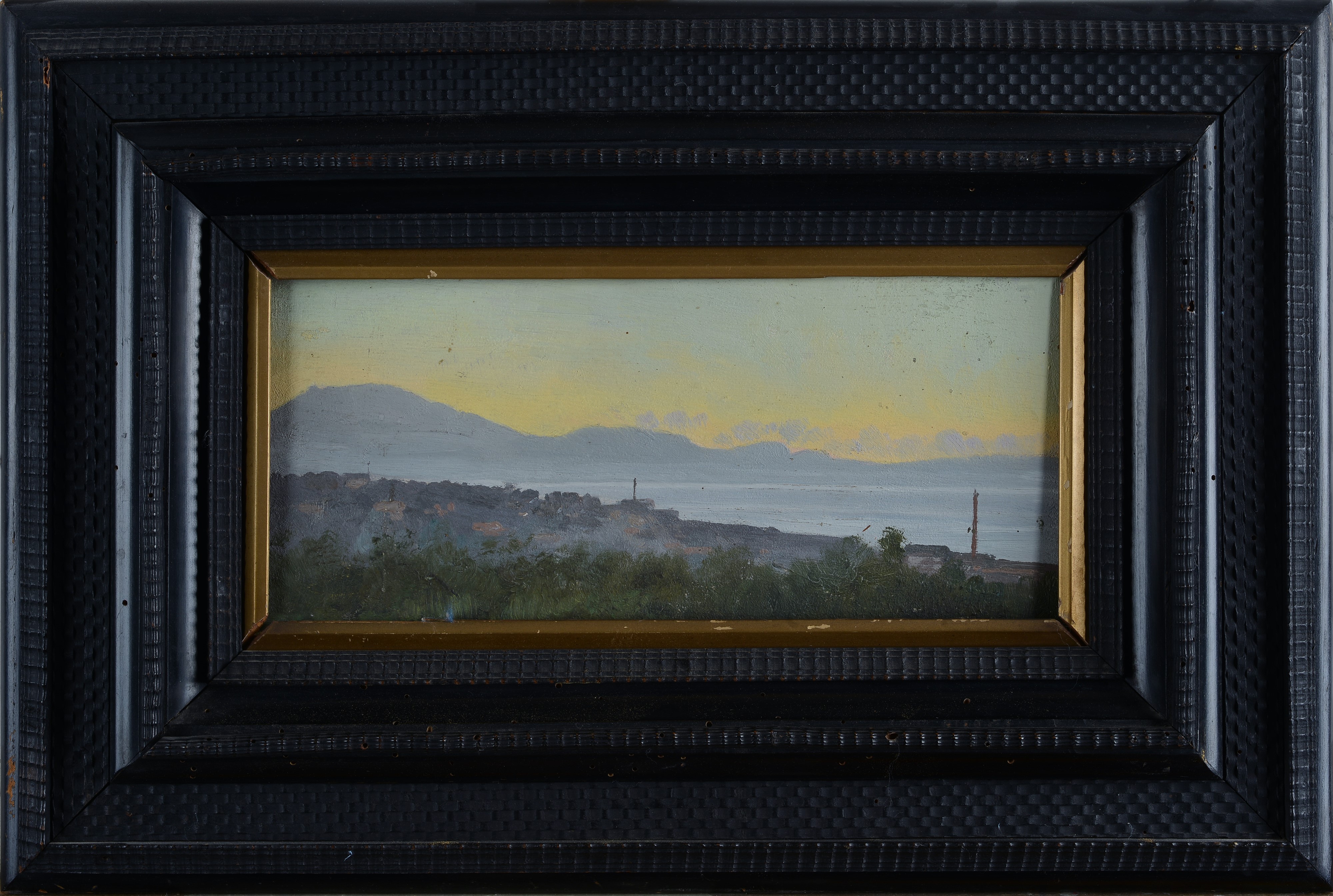 Anonimo, XX Sec. - Paesaggio Lacustre e Monti sullo Sfondo