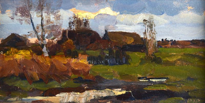Anonimo Russo, XX Sec. - Paesaggio di Campagna