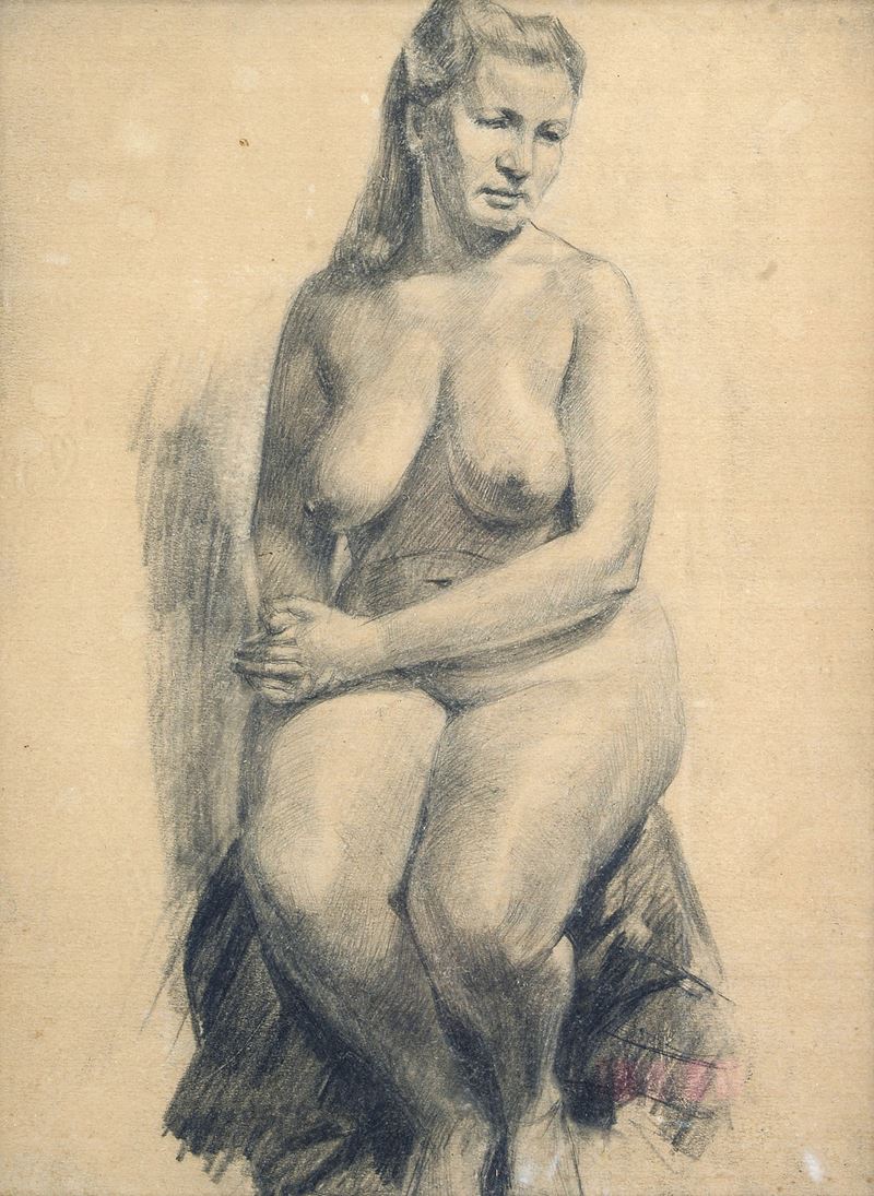 Attr. a Fedor Ivanovich Rerberg - Nudo Femminile