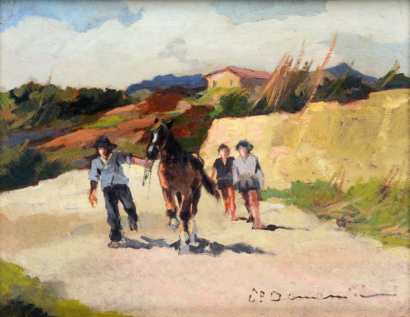 Carlo Domenici - Contadini con Cavallo