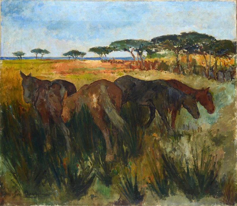 Giovanni Bartolena - Cavalli in Tombolo