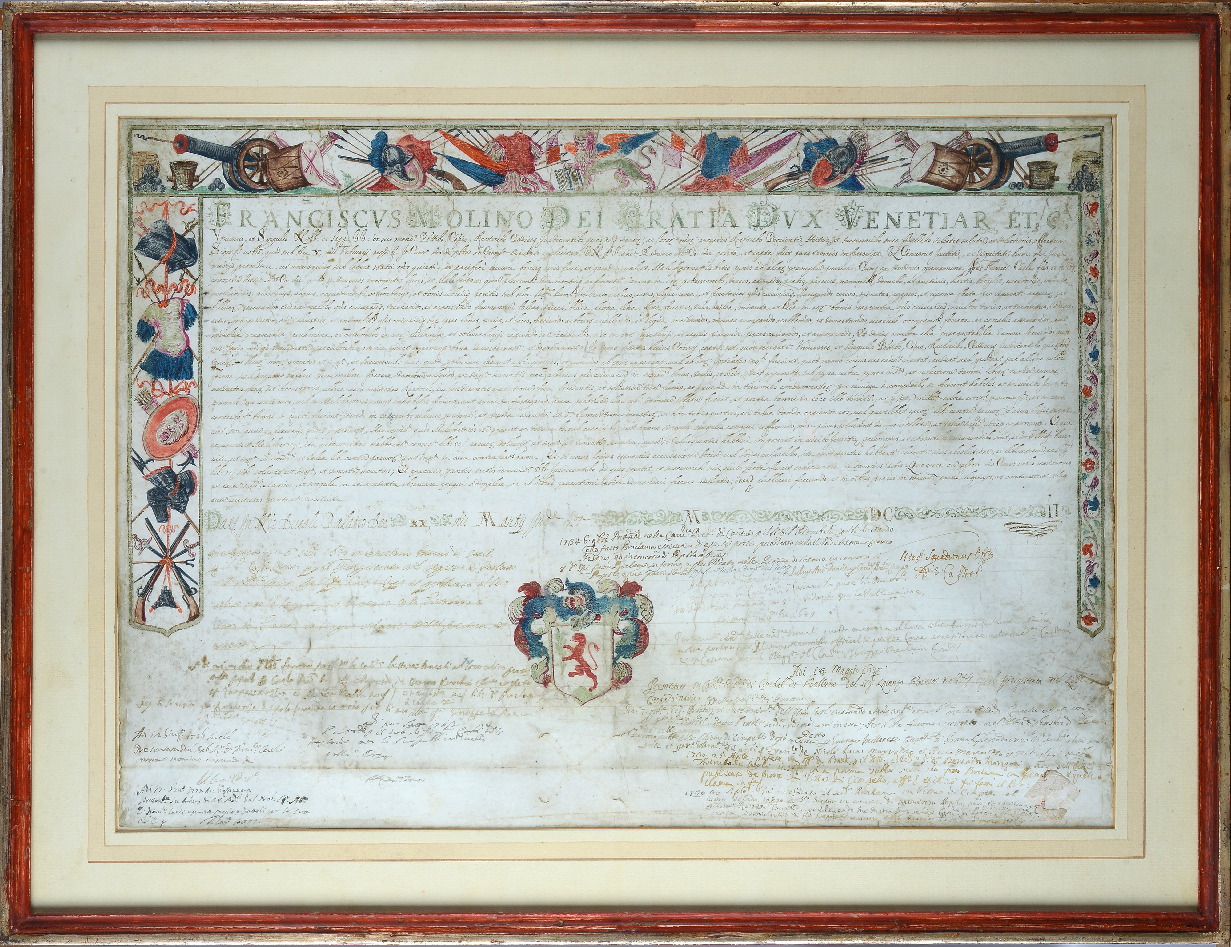 Franciscus Molino Dei Gratia Dux Venetiar Et. G.