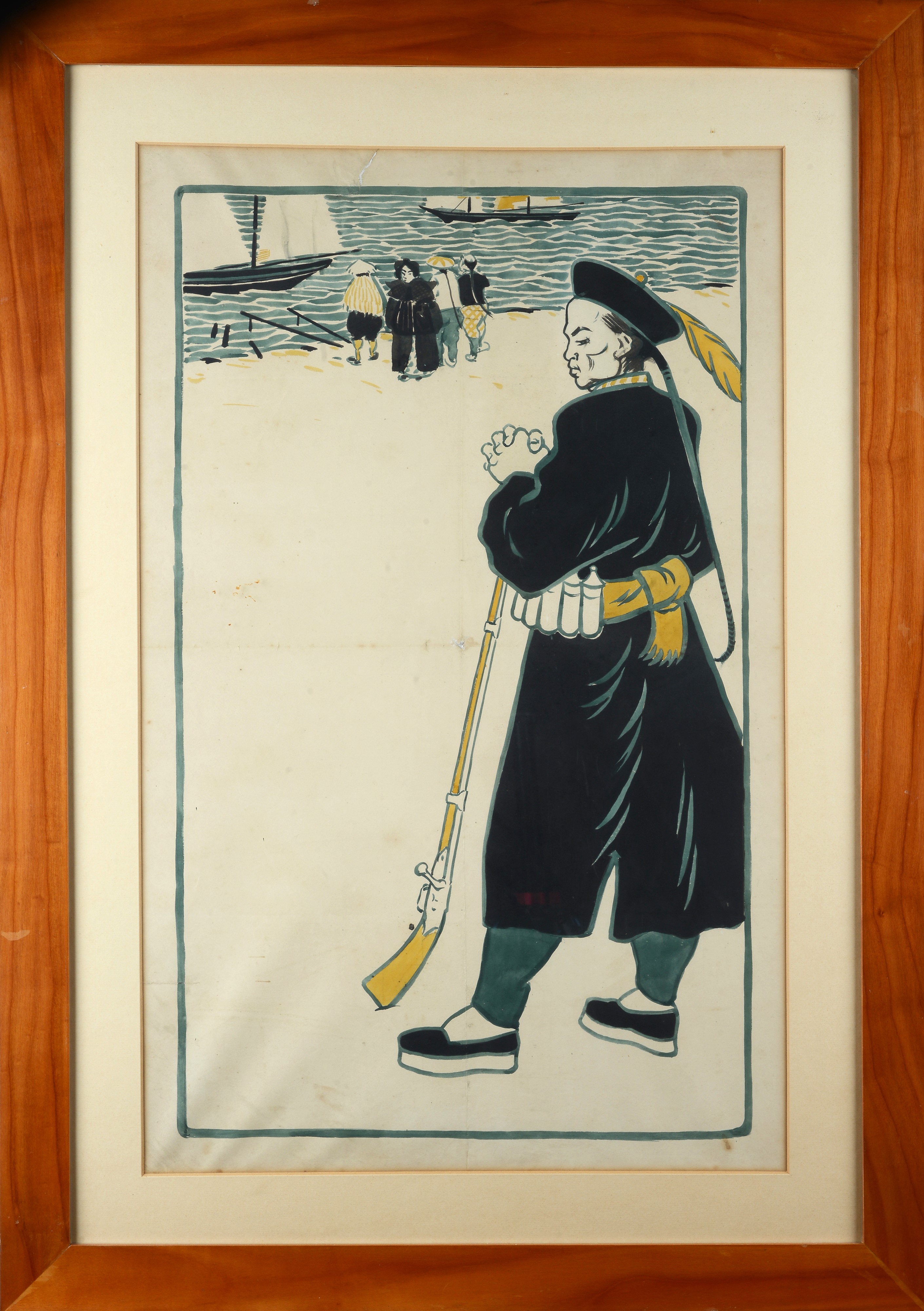 Figura di orientale con fucile