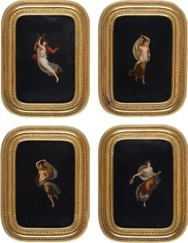 Anonimo, XIX sec. - Serie di quattro figure alla pompeiana