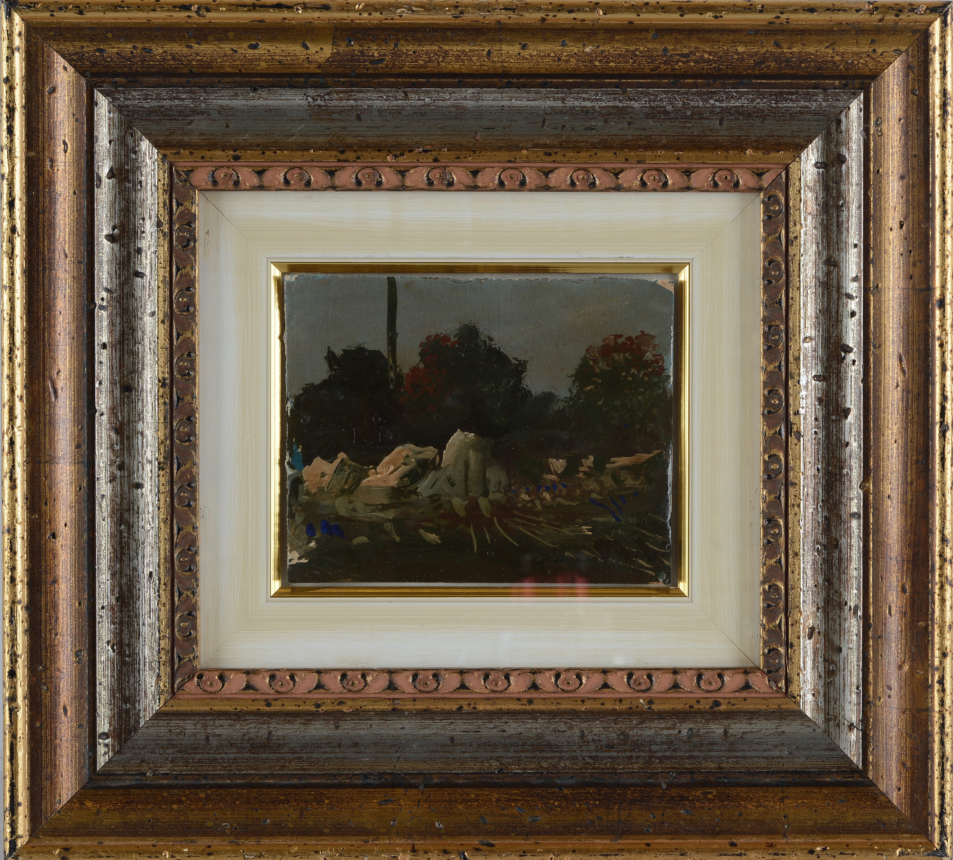 Pietro Annigoni - Paesaggio, olio su cartone
