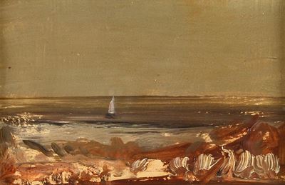 Versilia, olio su cartoncino