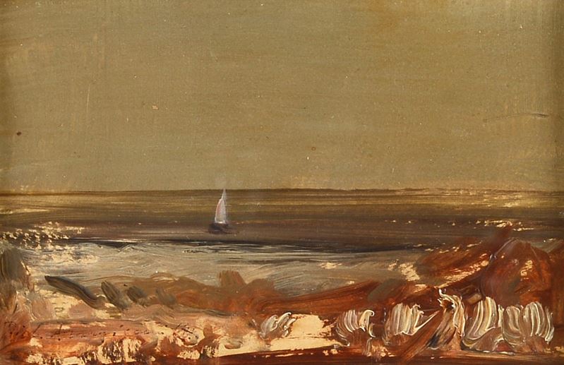 Pietro Annigoni - Versilia, olio su cartoncino