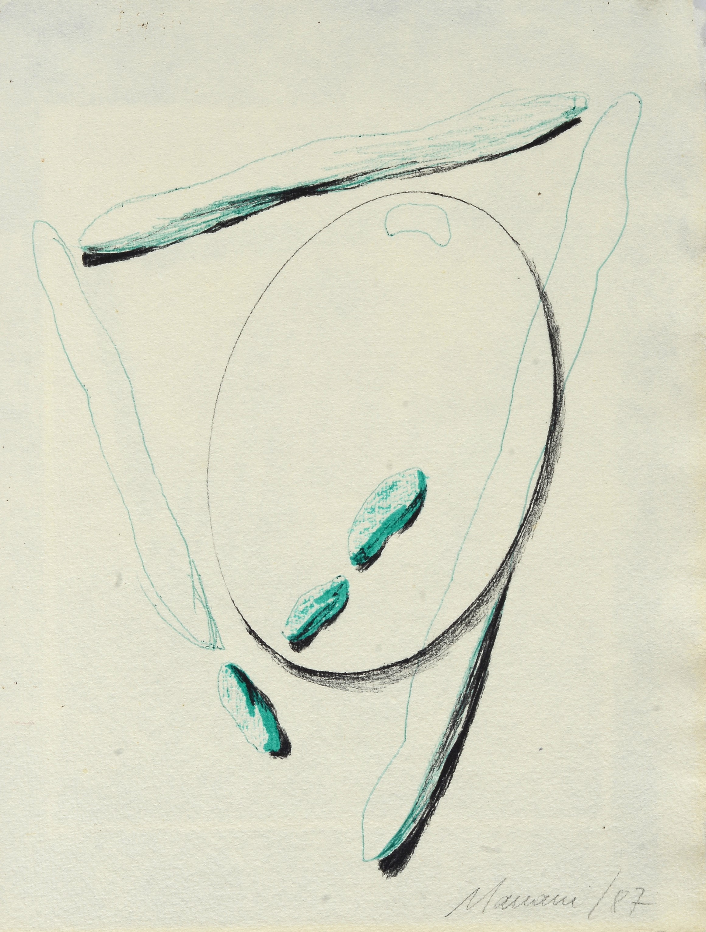Umberto Mariani - Specchi - Collage e bassorilievo su foglio di piombo, 1987