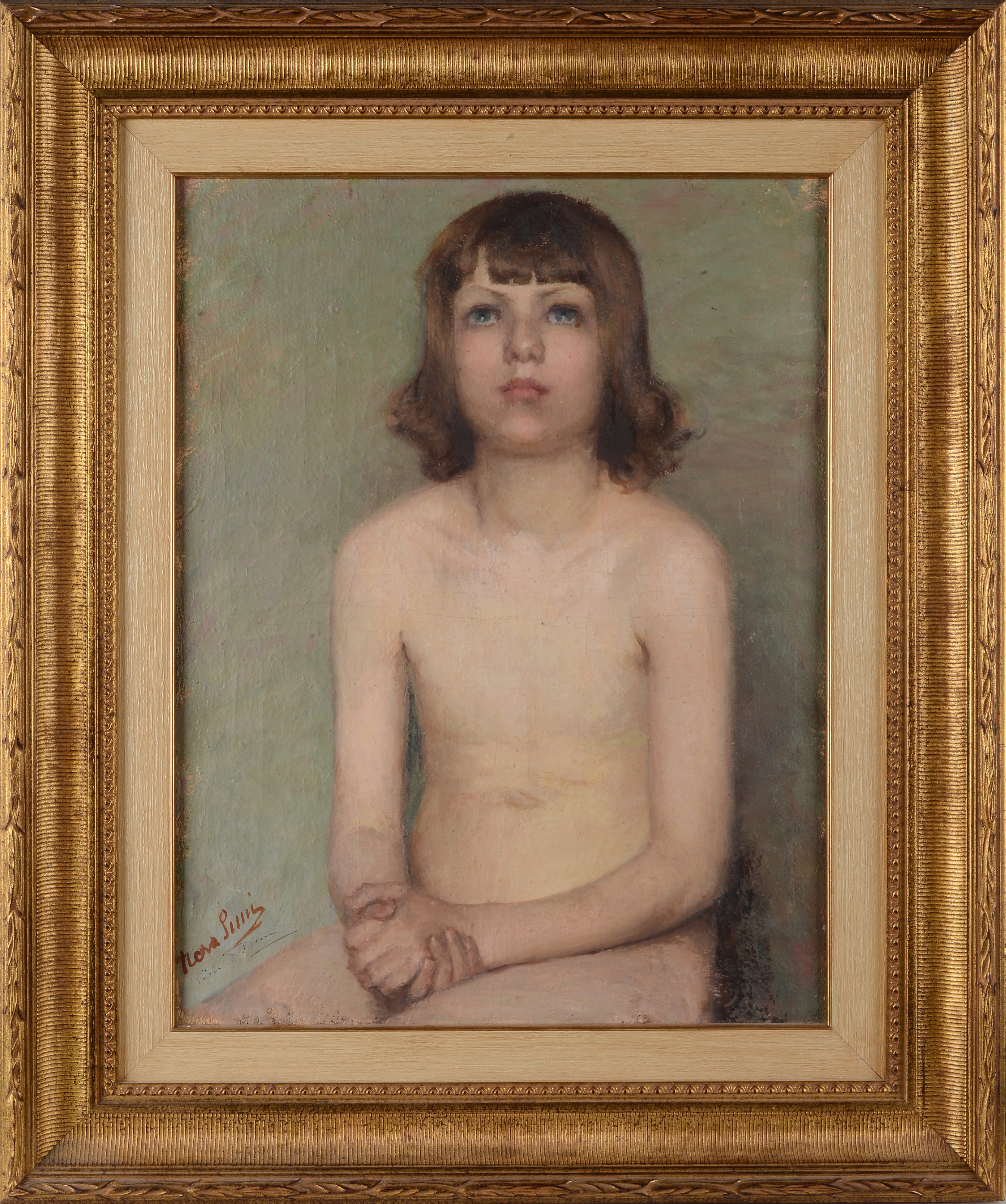 Nera Simi - Nudo di Bambina Seduta con Mani Giunte